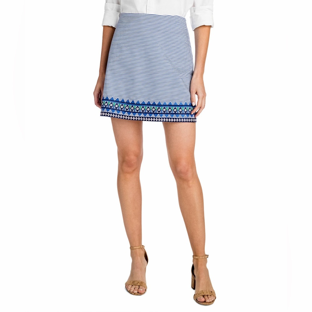 Vineyard Vines Embroidered Pin Striped Skirt